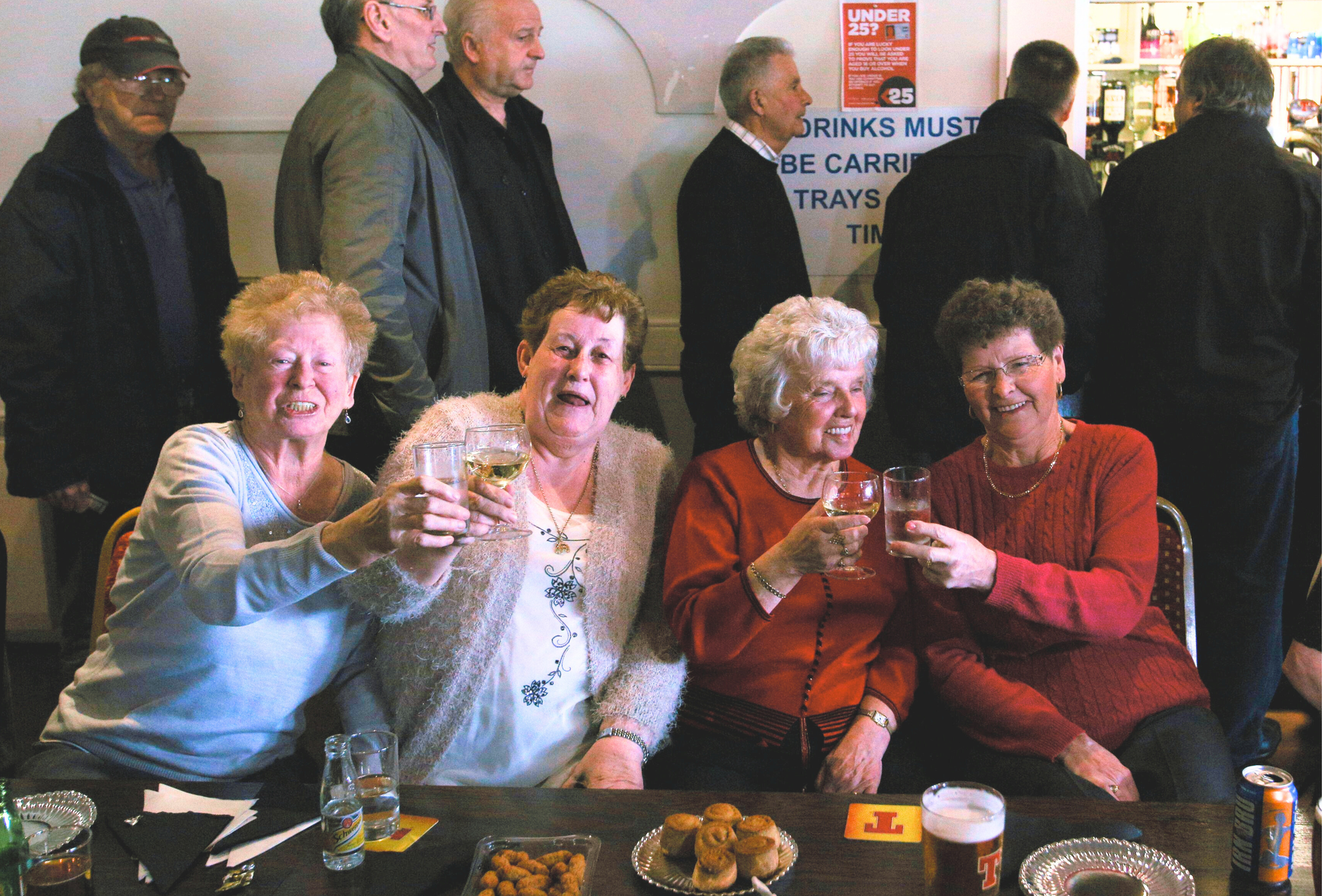 Women toast Thatcher's death at the Danderhall Miners' Club in 2013 (David Cheskin)