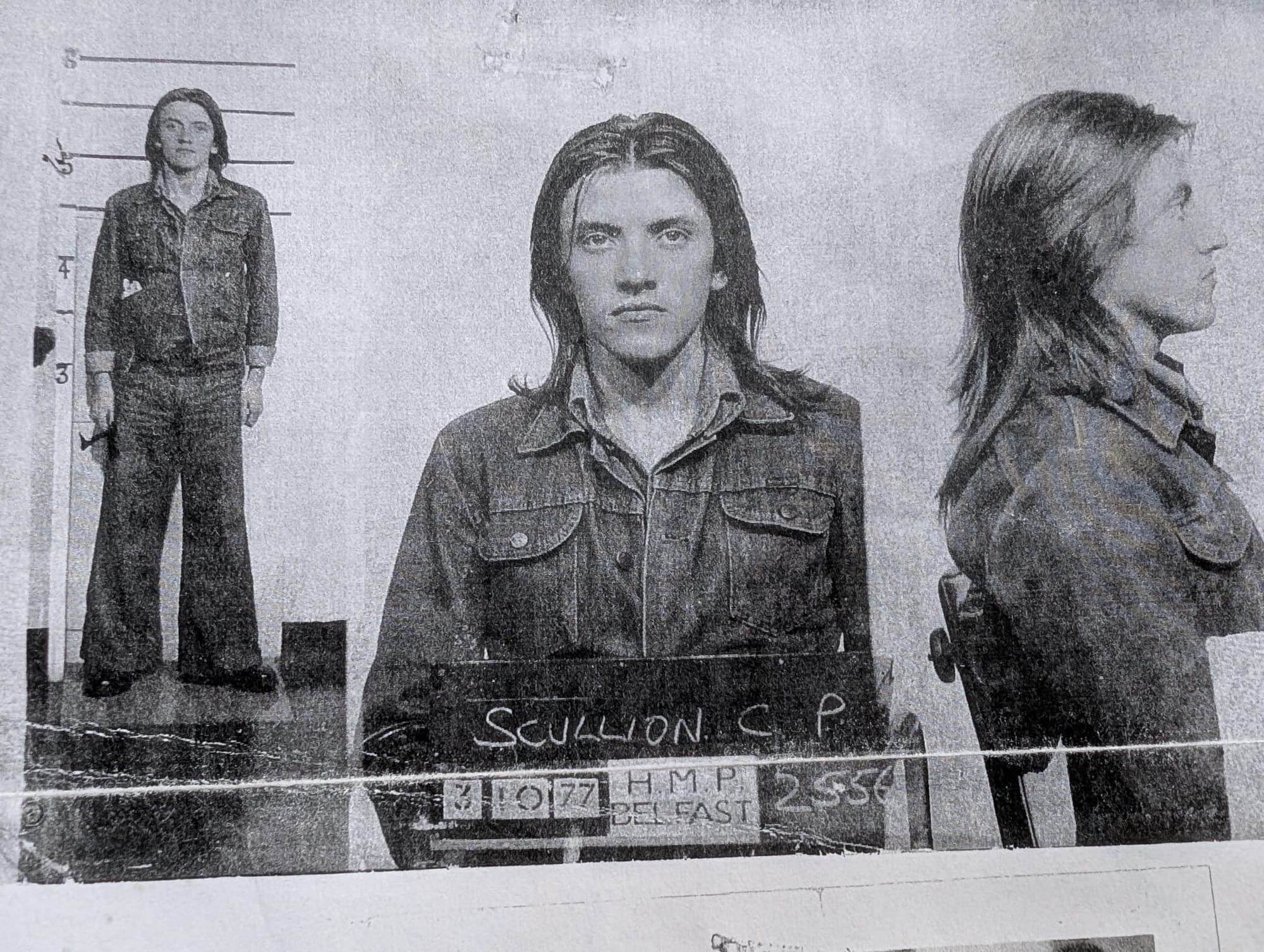 Colm Scullion's mugshot in 1977