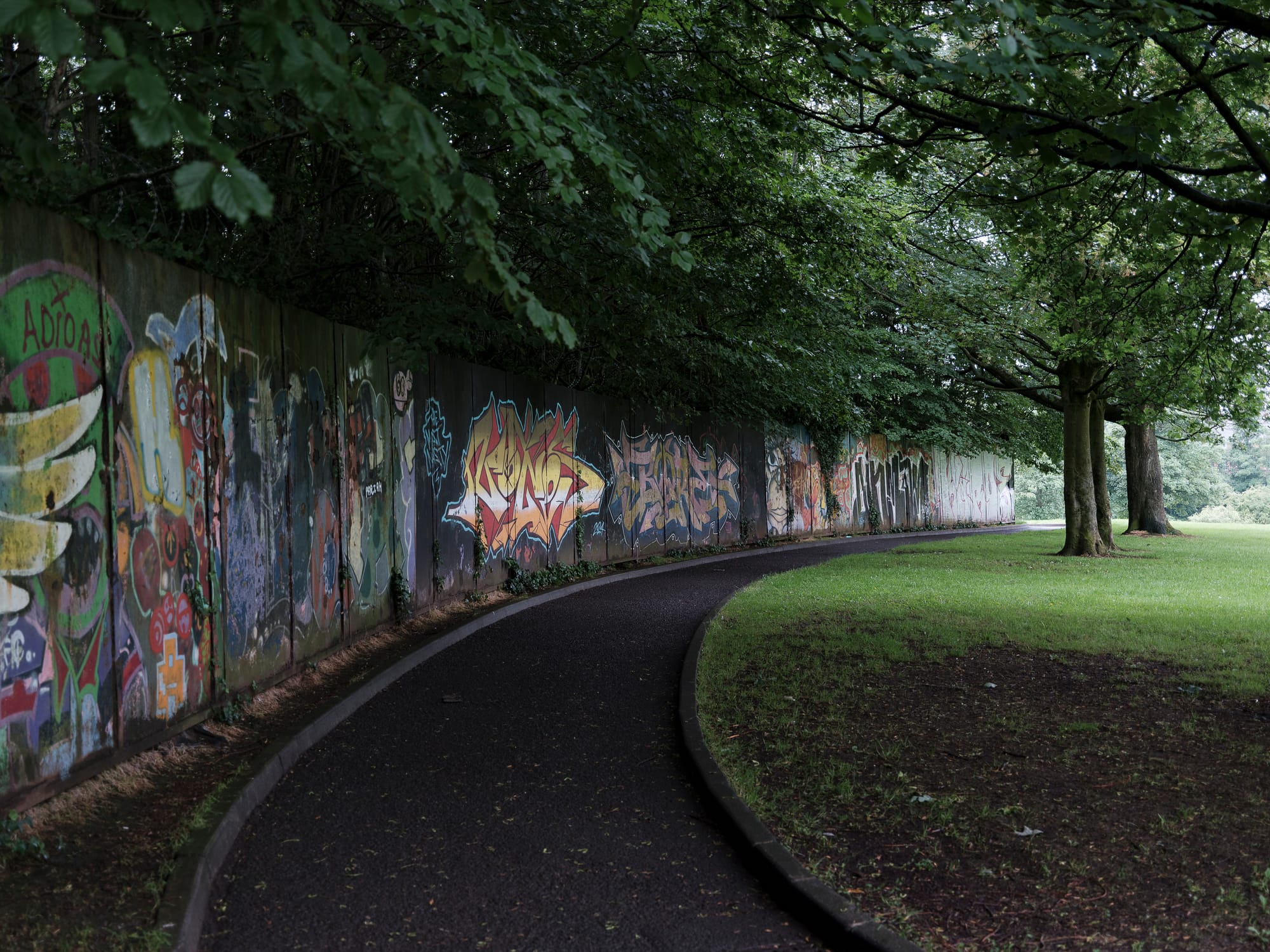 The peace wall in Belfast's Alexandra Park (Polly Garnett)