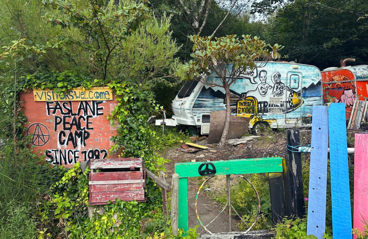 The entrance to the Faslane peace camp (Dispatch)