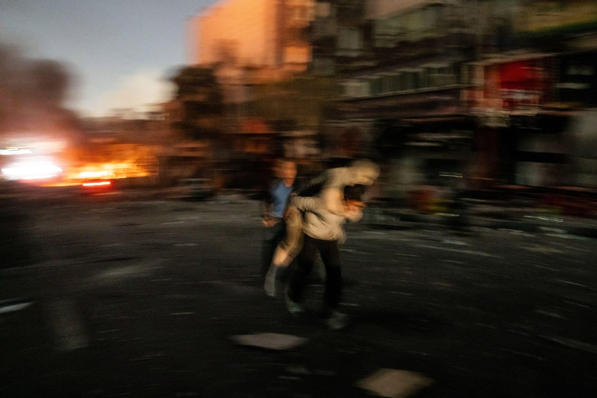 Tehran, Iran, following an air strike on March 1 (Abaca Press)