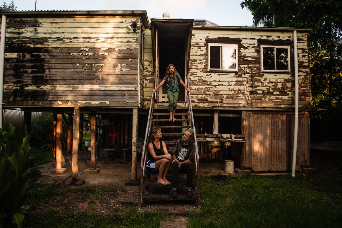 Antoinette O’Brien (bottom left) with her family in Lismore (Elise Derwin)