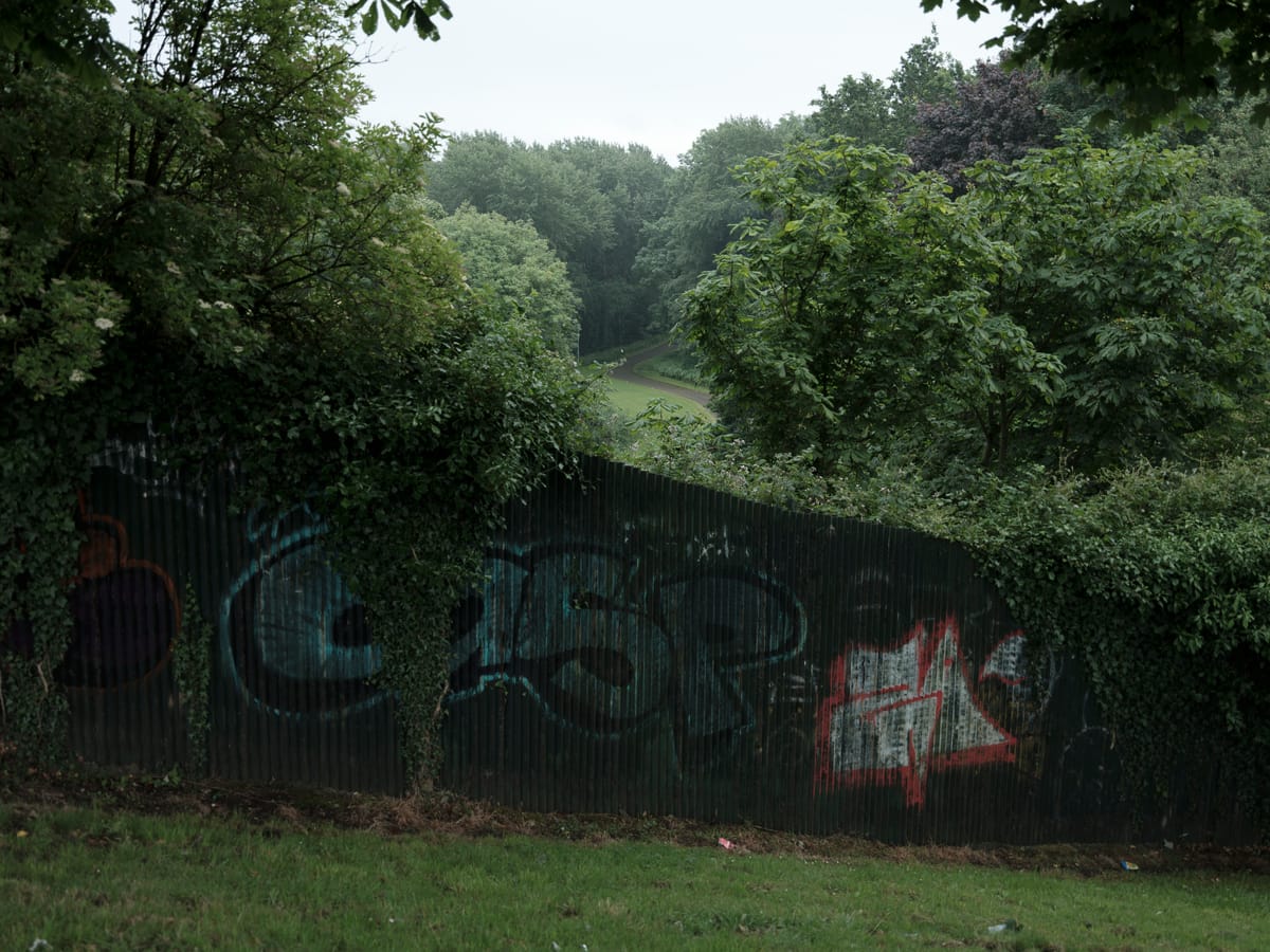 The peace wall in Belfast's Alexandra Park