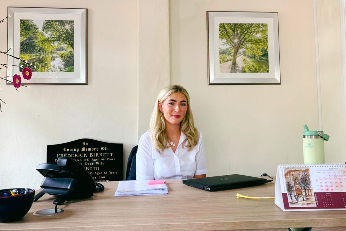 Emily Fisher is an apprentice funeral director at Gornall’s Funeral Services in Rainford, Merseyside (Dispatch)